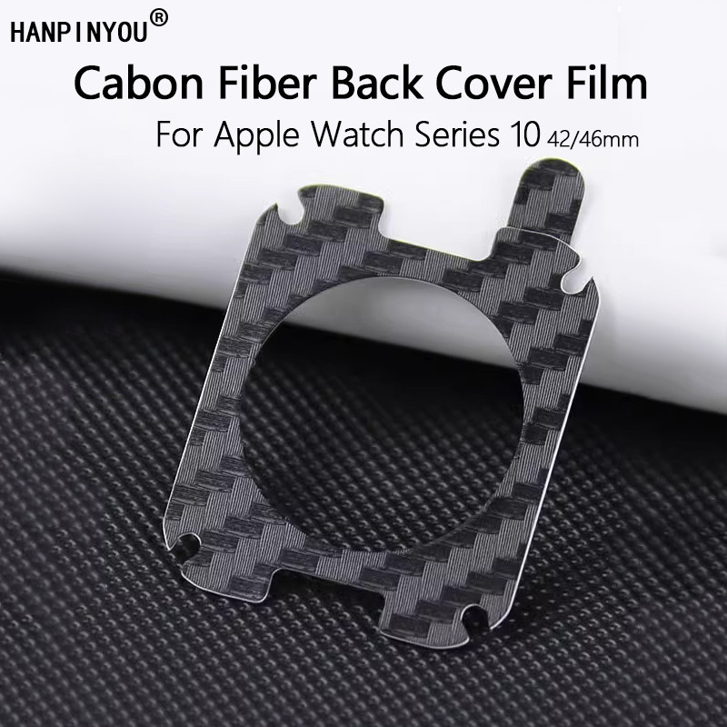สําหรับ Apple Watch Series 10 42 มม.46 มม.คาร์บอนไฟเบอร์สติกเกอร์ฟิล์มเหงื่อ Anti-Fingerprint ฝาหลัง Protector - ไม่ใช่กระจก