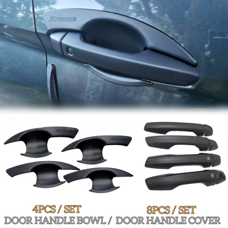 Mitsubishi Xpander / Xpander Cross 4PCS Matt Black Door Handle Cover, Anti-Scratch External Protective Decor Trim Accessories