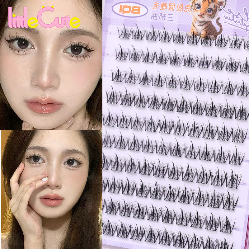ขนตาปลอม Trilogy - อุปกรณ์แต่งตา - Self-Adhesive Manga Fluffy Curl Up Eyelashes - แพทช์ขนตาสีดําธรรมชาติ - ขนตาปลอมไร้กาว - DIY Grafting Eyelash Band