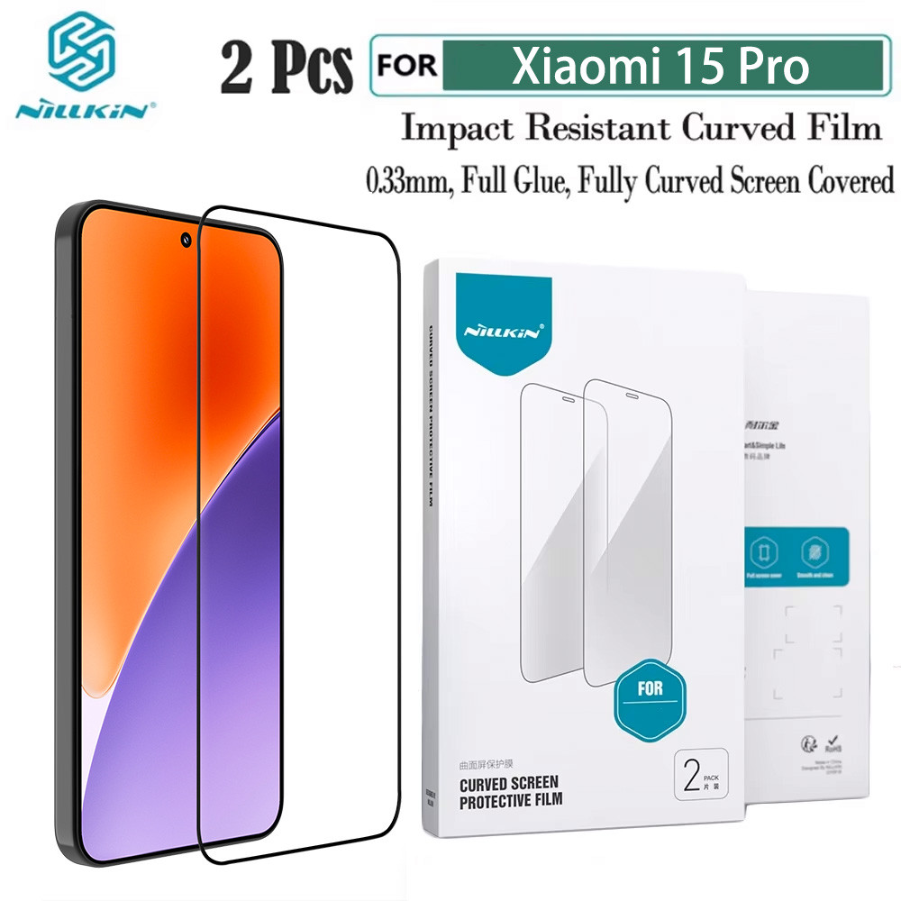 สําหรับ Xiaomi 15 Ultra Film NILLKIN 2PCS Full กาวปกป้องหน้าจอสําหรับ Xiaomi 15 Pro Full Coverage ไม่ใช่แก้ว