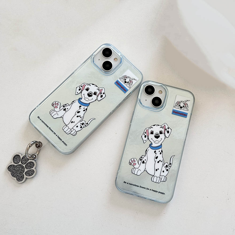 ปลอกปกแข็งเข้ากันได้กับ iPhone 12 12Pro 12ProMax 13 13Pro 13ProMax 14Pro 14ProMax 15 15Pro 15ProMax 16 16Pro 16ProMax Blue Spotted Dog Pattern Case