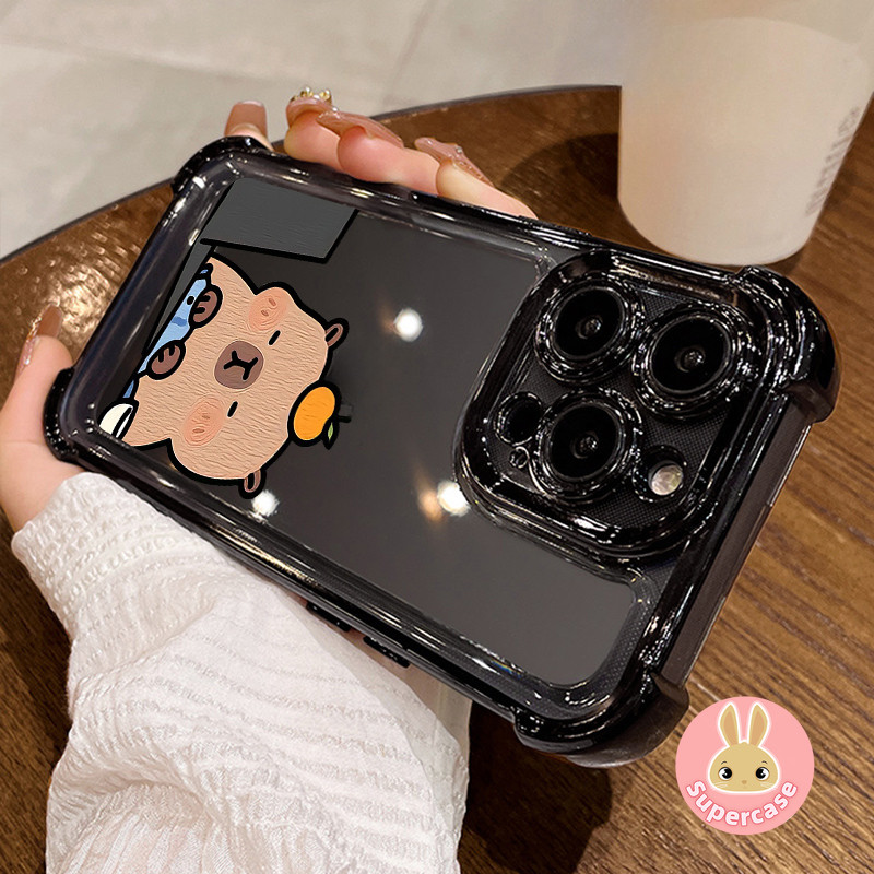 แฟชั่นน่ารัก Capybara ทํางานเคสโทรศัพท์สําหรับ Vivo V40 Lite X200 Pro Mini Y300 Y200 Pro Y100i Y20 Y20i Y20S Y38 5G Y18 4G V29E การ์ตูนสัตว์กันกระแทกกลับกรณี