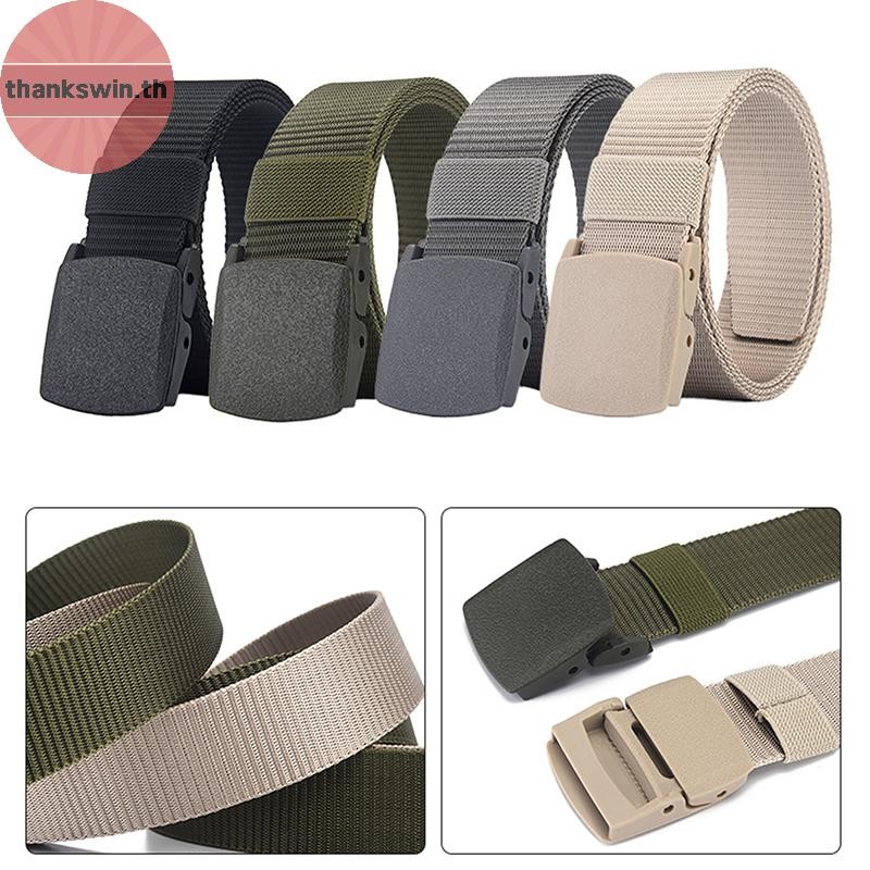Thankswin 150 ซม.ผู้ชายหัวเข็มขัดอัตโนมัติเข็มขัดไนลอนกลางแจ้ง Hung al ผ้าใบคุณภาพสูงเข็มขัด Dropship th