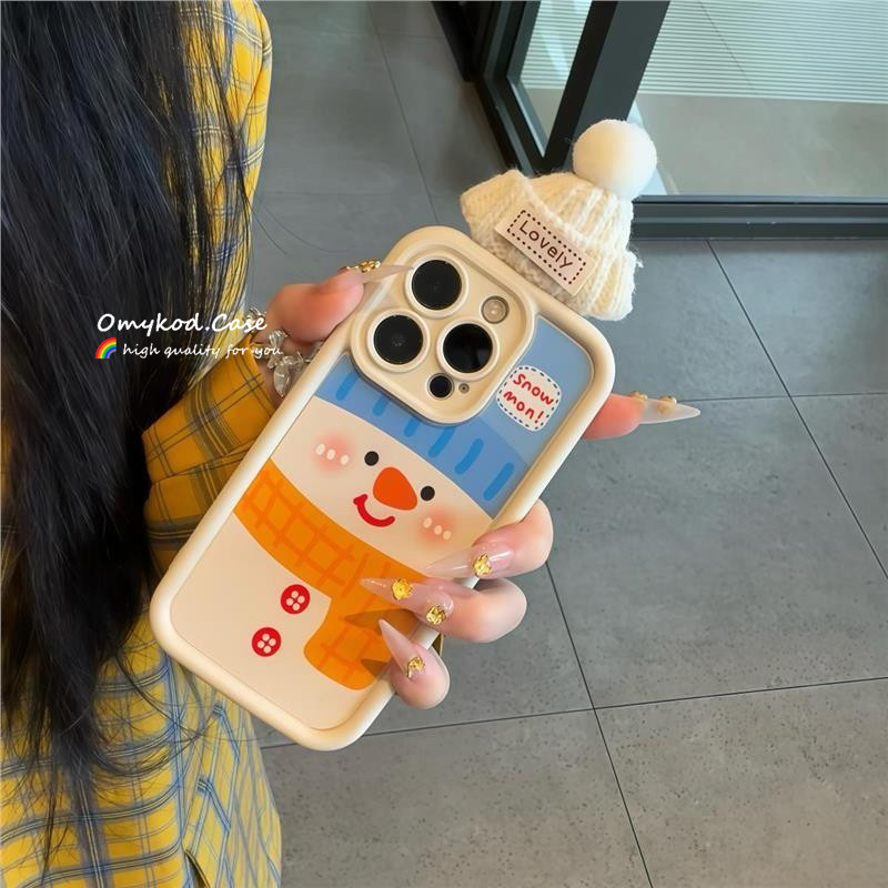 ขั้นสูงเคลือบปลอกสําหรับredmi 13C 12 12C 10C 10 10A 9 9A 9C A3 A1 9Tหมายเหตุ13 12 11s 10 10s Pro INSคริสต์มาสน่ารักSnowmanการ์ตูนหมวกตุ๊กตาเคสโทรศัพท์Anti Drop Protection Soft