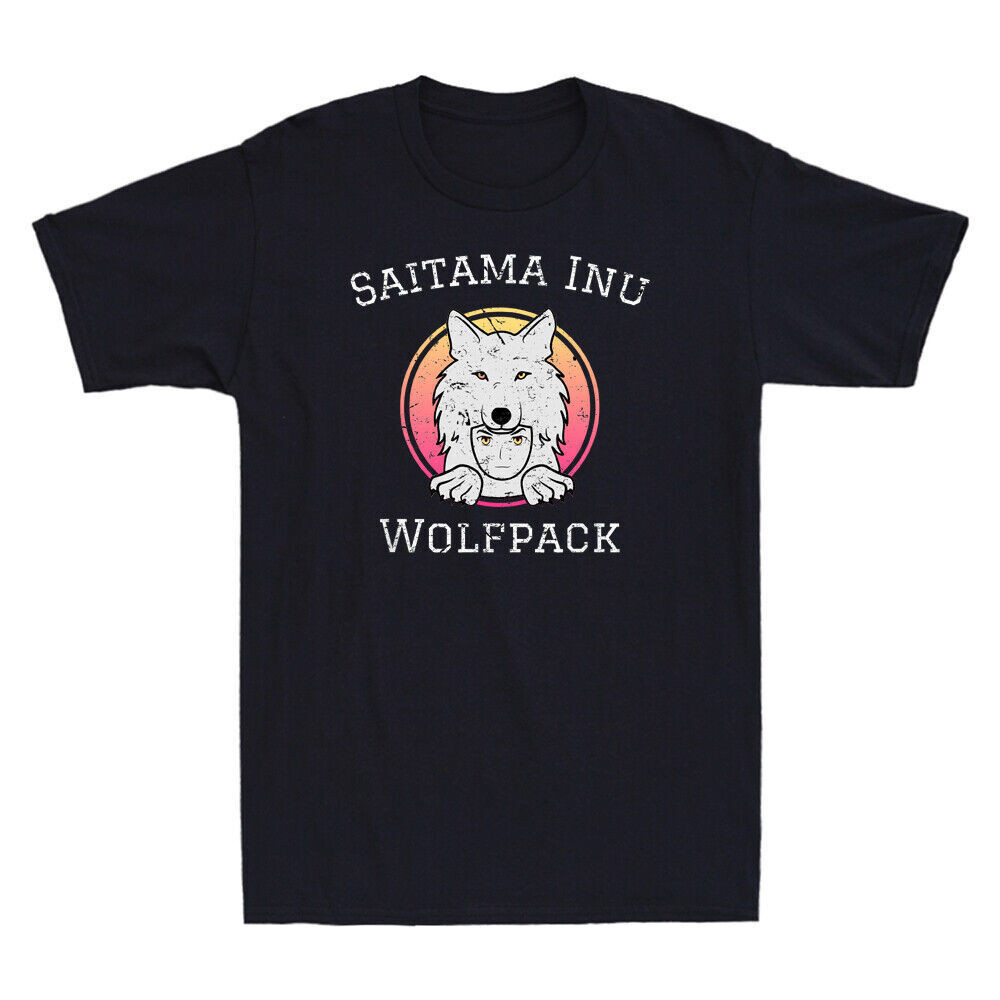 Saitama Inu Wolfpack Token Saitama Inu Coin เสื้อยืดสีดําผู้ชายวินเทจ