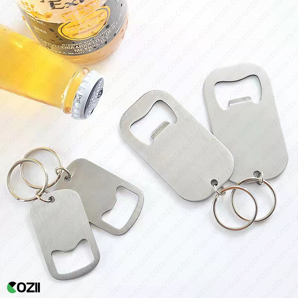 BLIVO พวงกุญแจที่เปิดขวดเบียร์ สเตนเลส อเนกประสงค์ ประหยัดแรงงาน สีเงิน 1 ชิ้น