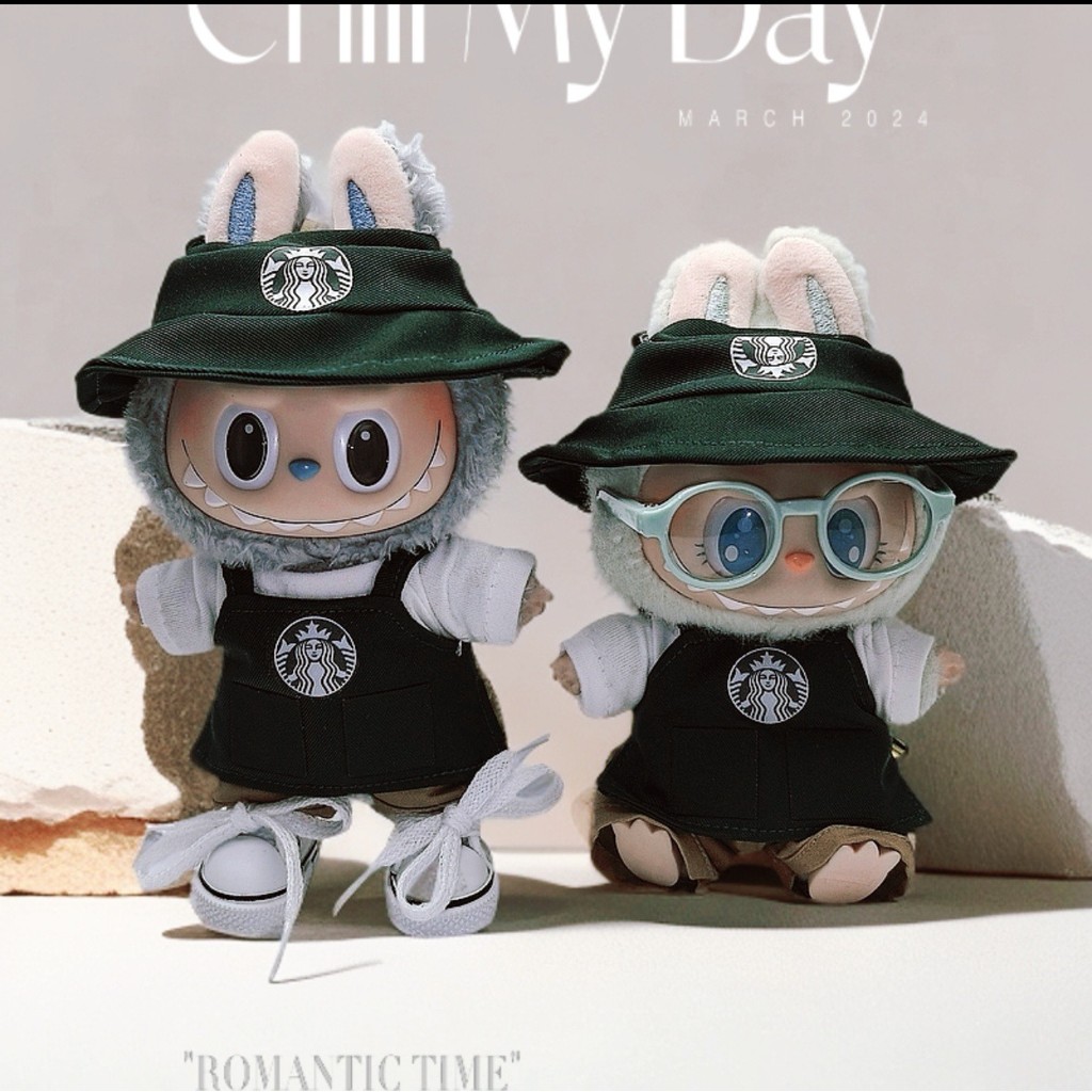 17 ซม. Labubu เสื้อผ้า v1v2v3 Macaron นั่ง Party Workwear ชุด