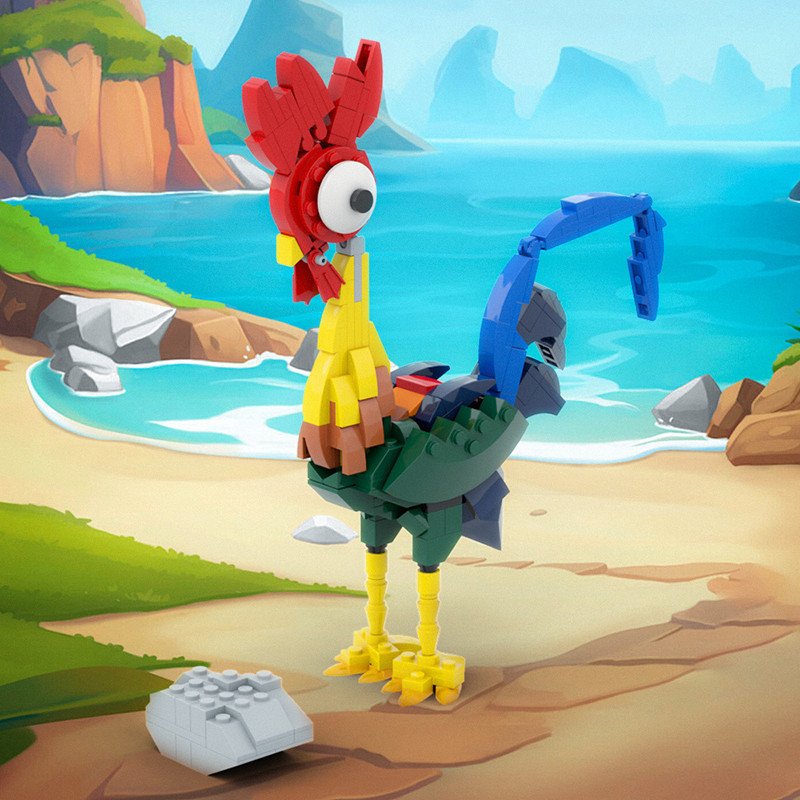 Buildmoc ภาพยนตร์ Ocean Princess สัตว์ Heihei ไก่ 266PCS ไอเดียชุด Building Blocks ของเล่นสําหรับของเล่นเด็กของขวัญเด็กอิฐ