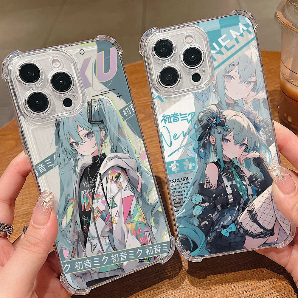 SAMSUNG อะนิเมะการ์ตูนh Atsune MikuปลอกสําหรับSamsung Galaxy A73 A56 A55 A54 A53 A52 A51 A50 A36 A35 A33 A32 A31 A30 A26 A25 A22 A21S A20 A16 A15 A13 ป้องกันการล่มสลาย