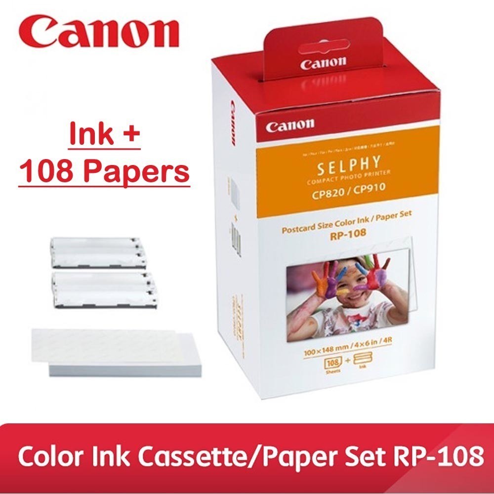 Canon Paper&INK RP-108 (108/Pack) สำหรับ SELPHY CP กระดาษพร้อมหมึก