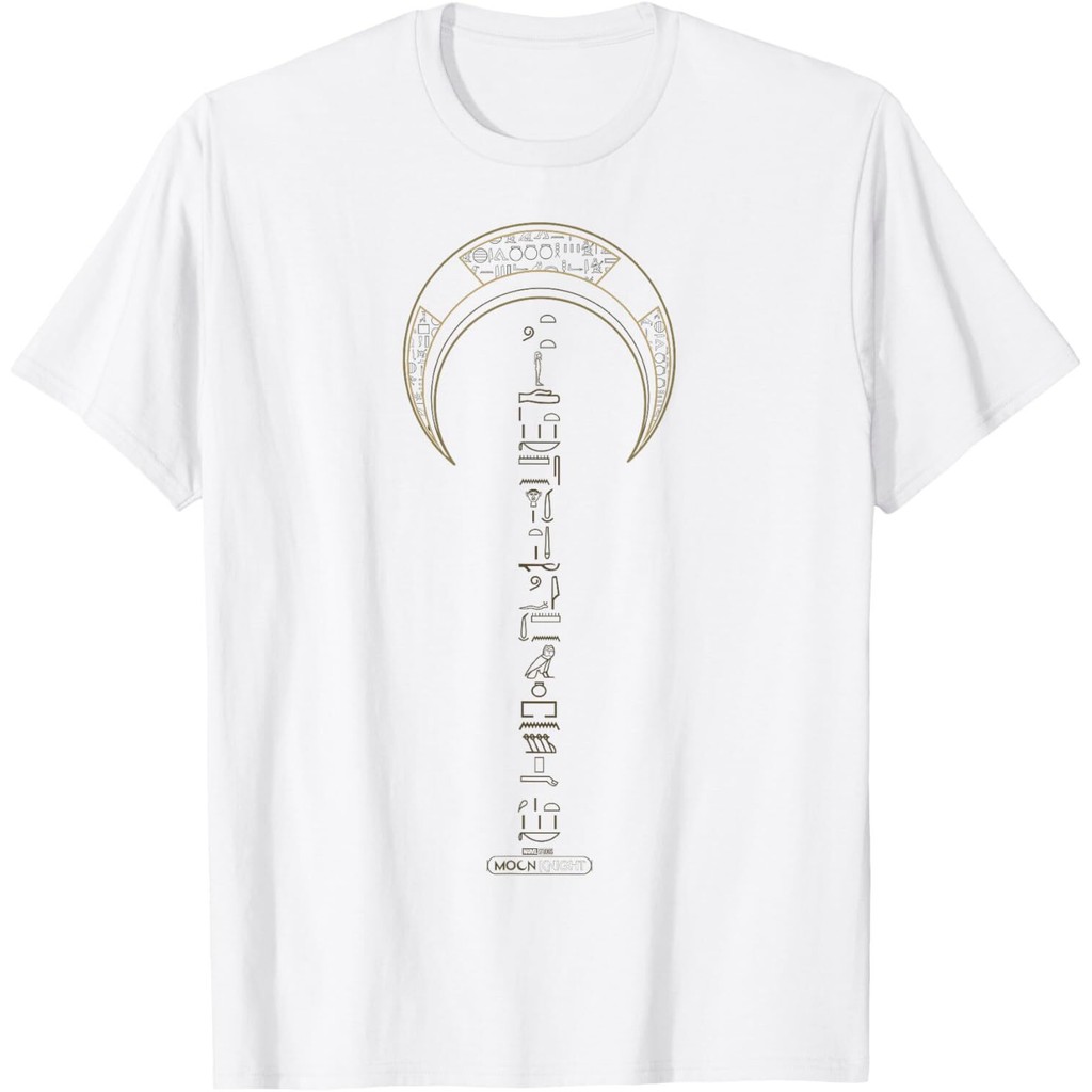 เสื้อยืดโลโก้ Marvel Moon Knight Moon Hieroglyphs
