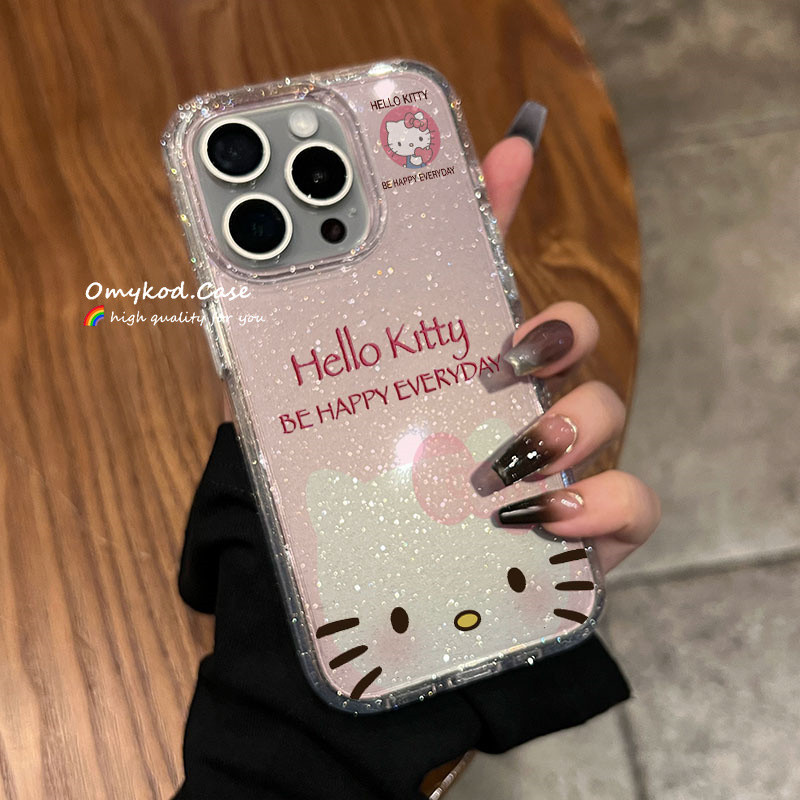 ปลอกสําหรับredmi 12 4G 13C 12C 9A 9C A3 11Aหมายเหตุ11 8 Pro 9s 13 10 9Pro Xiaomi 13Tแฟลชแป้งใสเคสโทรศัพท์Insน่ารักสีชมพูHello Kitty Anti Dropกันกระแทก