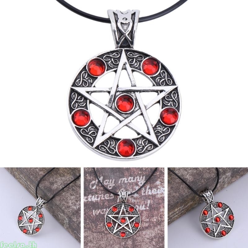 Feela 1 PC แฟชั่น Invert Pentacle Pentagram Star Pewter จี้คอสเพลย์สร้อยคอใหม่
