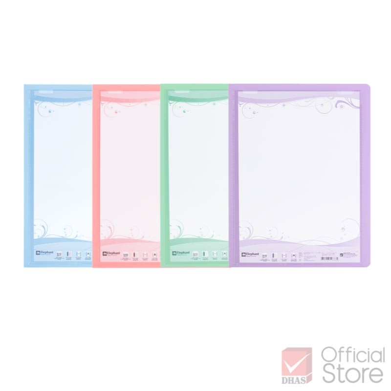ในไทย Elephant แฟ้ม แฟ้มโชว์เอกสาร PF01 A4 สีพาสเทล จำนวน 1 แฟ้ม