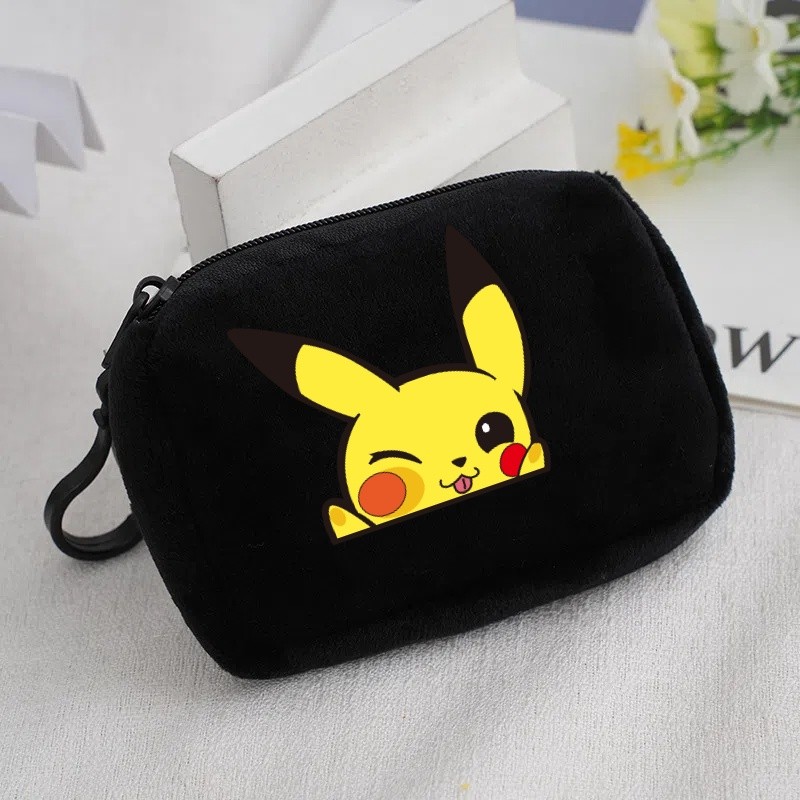 โปเกมอน อะนิเมะเด็กขนยาวมินิกระเป๋าสตางค์เด็กภาพยนตร์เหรียญกระเป๋าอุปกรณ์สบายๆกระเป๋าจี้ชายหญิงการ์ตูนน่ารักพวงกุญแจของขวัญ - รูปที่ 6