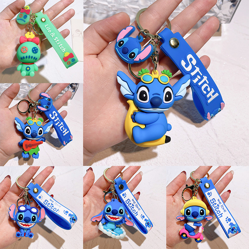 Stitch พวงกุญแจ 2025 ใหม่ Disney พวงกุญแจน่ารัก Lilo & Stitch Action Figure จี้ภาพยนตร์คอลเลกชันของเล่นเด็กของขวัญ