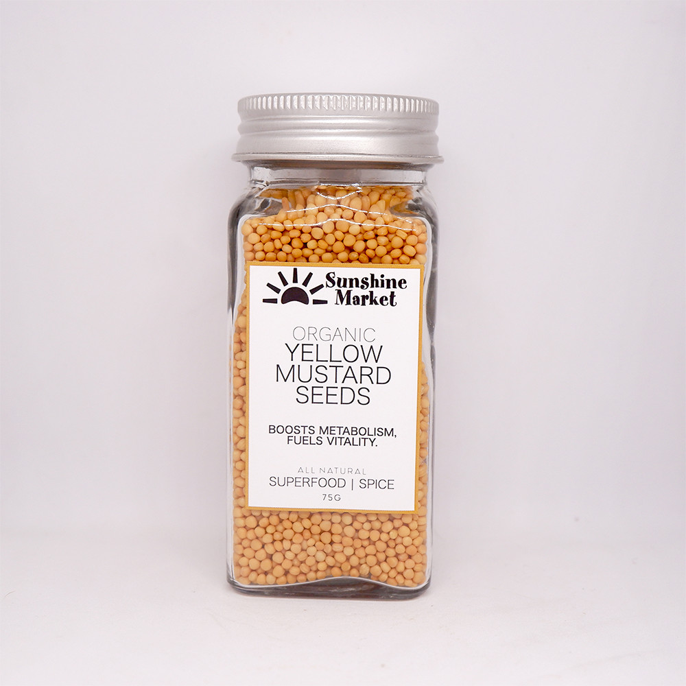 Organic Yellow Mustard seeds 75g |เมล็ดมัสตาร์ดเหลืองออร์แกนิก |Sunshine Market