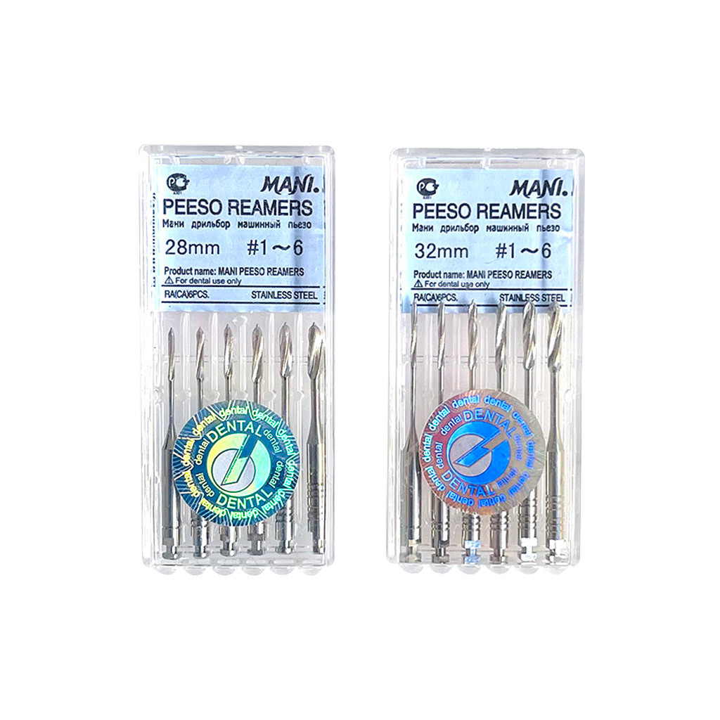 in stock6ชิ้น/กล่องMANI Peeso Reamers ไฟล์ Reamers เจาะ Peeso Endo ไฟล์ 28 มม./32 มม.ผสม