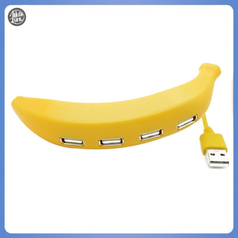 WL| USB 2.0 Hub Multi USB Ports Splitter Hub Power Adapter 4 พอร์ตหลาย Expander USB Hub ตลกกล้วยรูปร