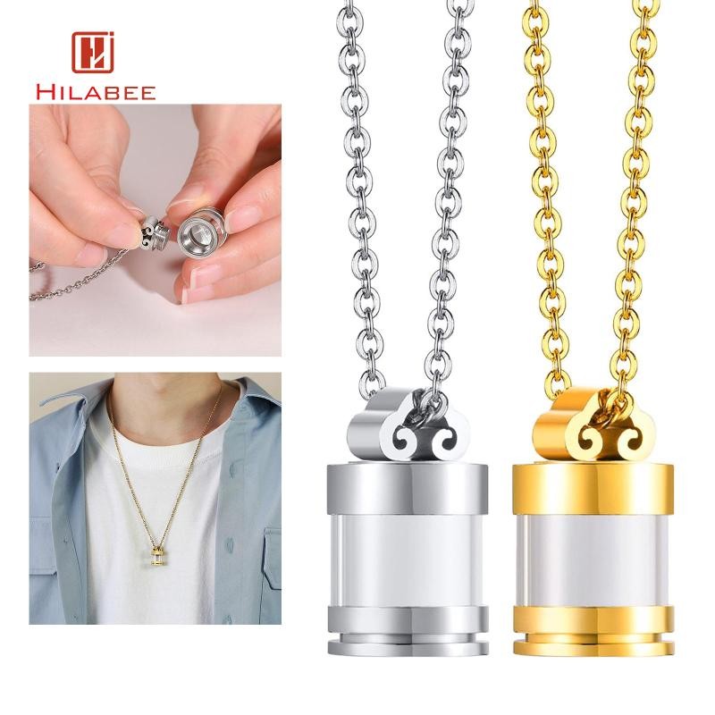 [hilabee] สร้อยคอจี้ศพเก็บอนุสรณ์จี้ Urn Ash Chain สร้อยคอ Urn Keepsake คอนเทนเนอร์น้ําหอมสําหรับงาน