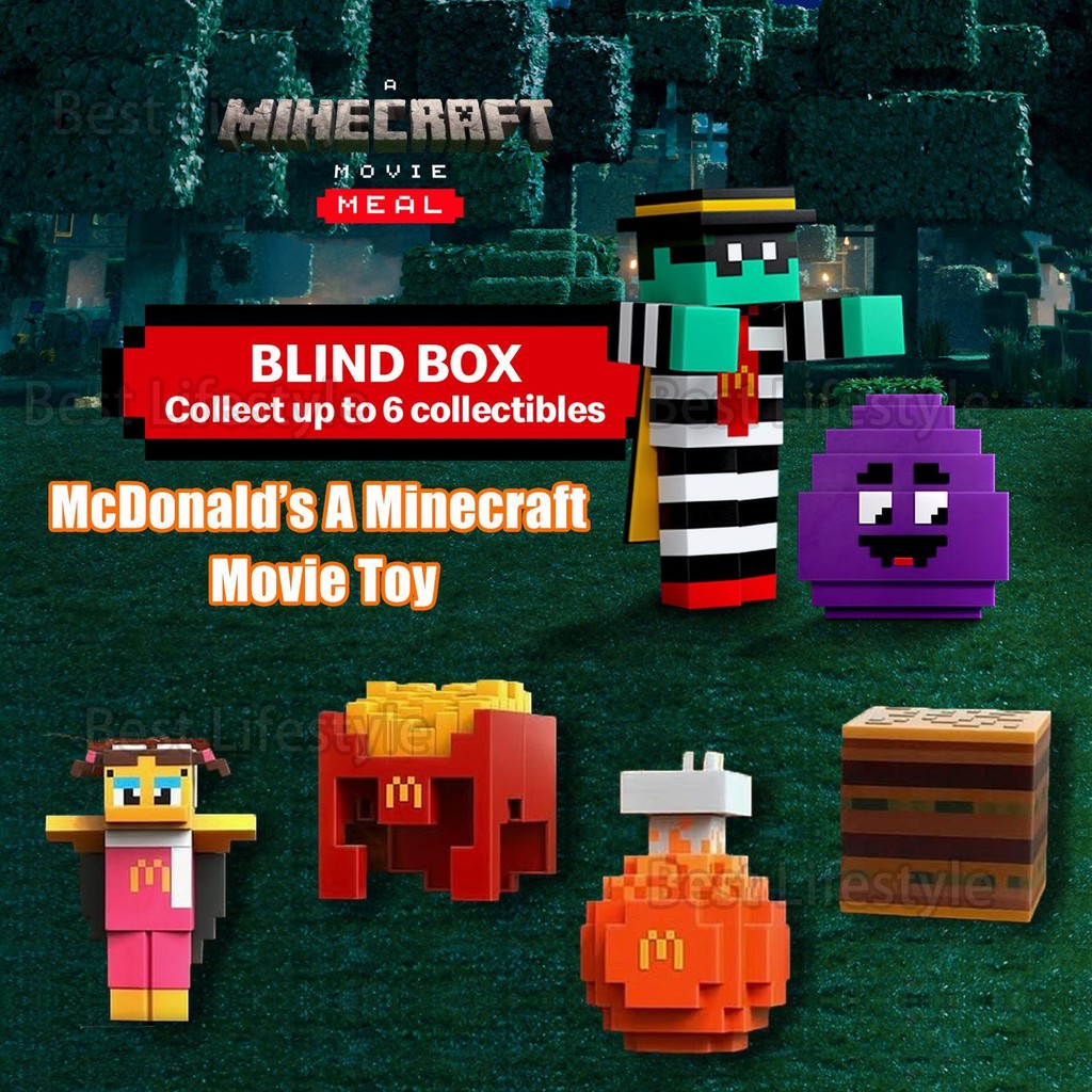 A Minecraft Movie Happy Meal Toy 2025  McDonald's ภาพยนตร์ Happy meal ของเล่นตัวละครบล็อกอาคารชุดตัวละครตัวเลขการกระทํา