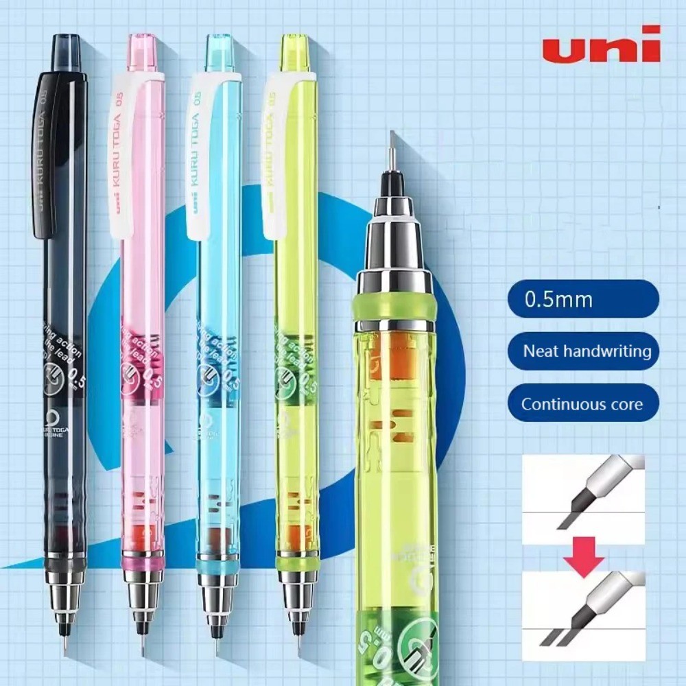 1PC ญี่ปุ่น UNI ดินสอ M5-450T Kurutoga Plus ตะกั่ว Core การหมุนอัตโนมัติคงที่ตะกั่ว 0.5 มม.อุปกรณ์การเรียนเครื่องเขียน