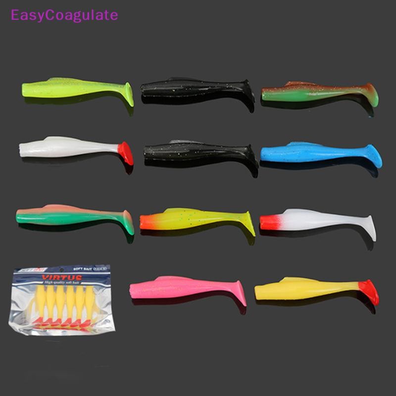 Eas 6pcs TPR Soft Lure 8 ซม.ยางตกปลา Lure Shad ว่ายน้ําเหยื่อซิลิโคนเหยื่อใหม่ Ate