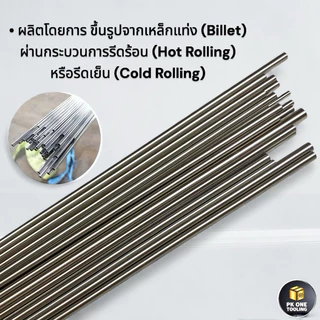 ท่อสแตนเลส ขนาด6มม.-18มม. เกรดSUS304 เส้นตรงรูในไร้รอยต่อ ความยาว​50เซน/1เมตร