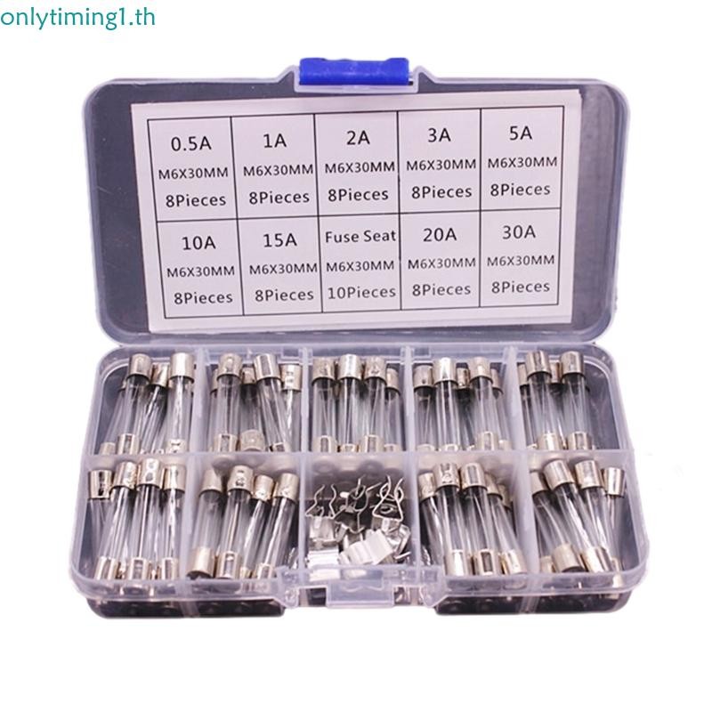 72pcs Fast Blow Glass Tube Fuses 6x30mm 250V 0.5A/1/2A/3A/5A/10A/15A/20A/30A
