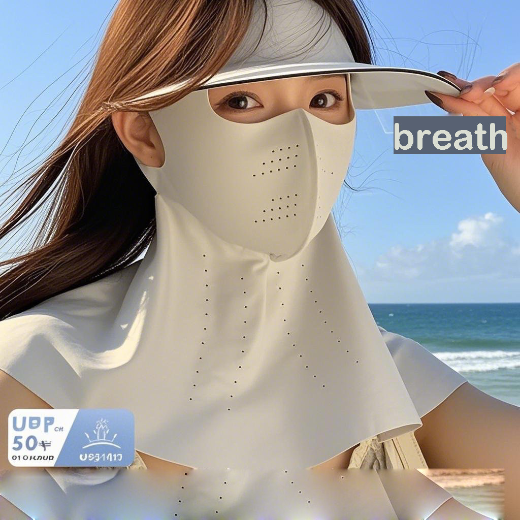 sun hat outdoor polyester summer ice feeling sunscreen hat women cycling face mask