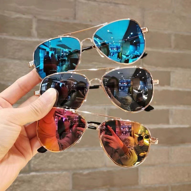 แว่นตากันแดดสําหรับผู้ชายผู้หญิงนักบินสไตล์เกาหลีแฟชั่น UV400 Aviator Sun แว่นตาชายหญิง Flying Goggl