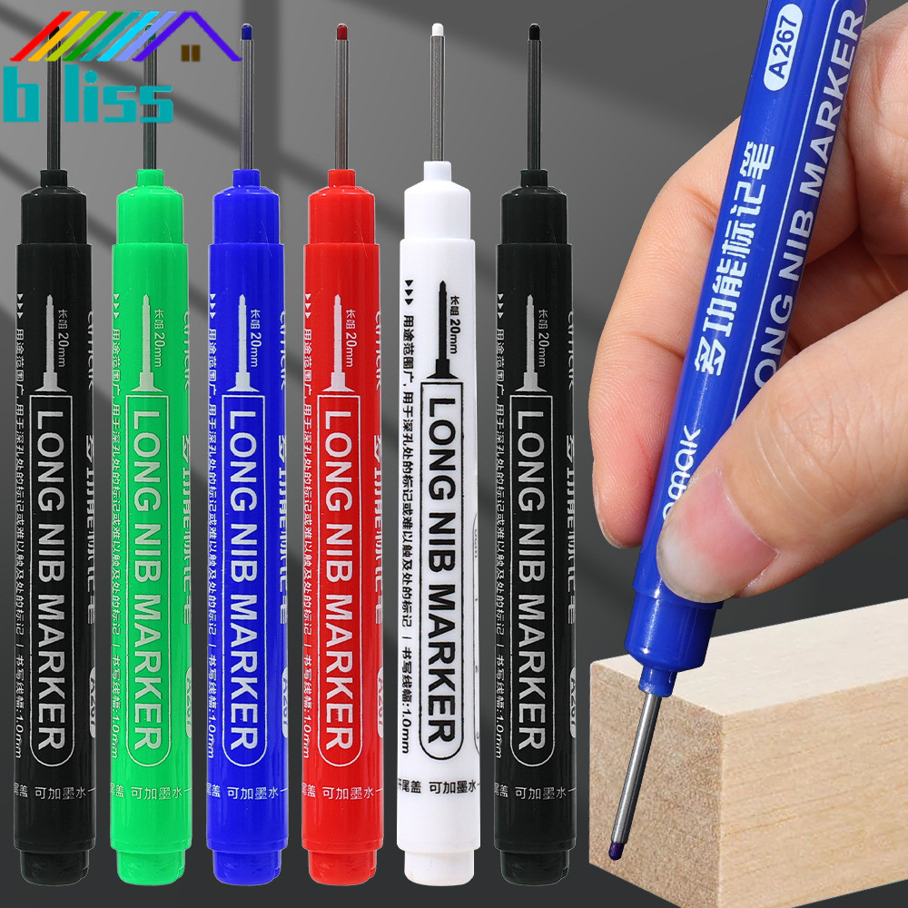 [บ้าน]ปากกามาร์กเกอร์แบบรีฟิลได้ 20 มม. ปลายยาวสําหรับฮาร์ดแวร์/เซรามิก/แก้ว/ไม้, ปากกามาร์กเกอร์รูลึกพร้อมไฟเบอร์ Nib - ไม่มีรอยเปื้อน, 5 สี (สีดํา/แดง/น้ําเงิน/เขียว/ขาว)