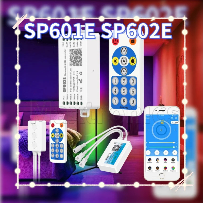 บลูทูธ LED Controller Magic Pixel IC SPI สัญญาณ Dimmer พร้อมรีโมท RF สําหรับที่อยู่แฟนตาซี Dual Ligh