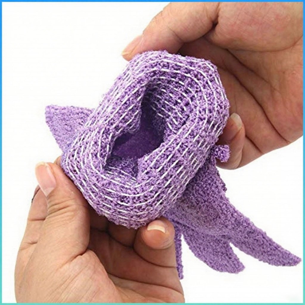 COD ถุงมืออาบน้ำ ถุงมือขัดผิวอาบน้ำ ขจัดเซลล์ผิวเก่า พร้อมส่ง Glove-style bath towel Shower Gloves - BAZZR - รูปที่ 3