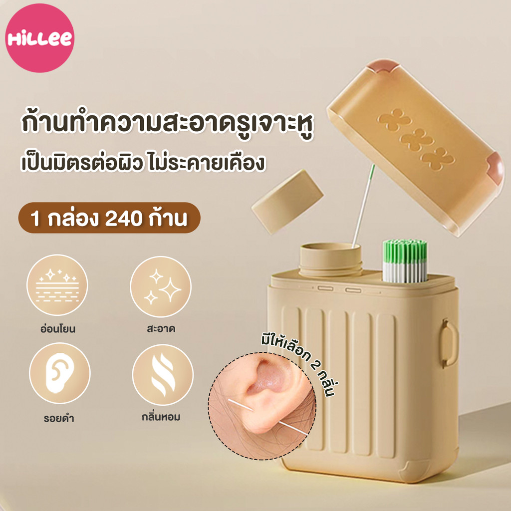 240 ชิ้น/ชุด ลวดทำความสะอาดเจาะหู ที่ล้างรูเจาะหู  แบบใช้แล้วทิ้ง ป้องกันการอุดตัน ดูแลหู