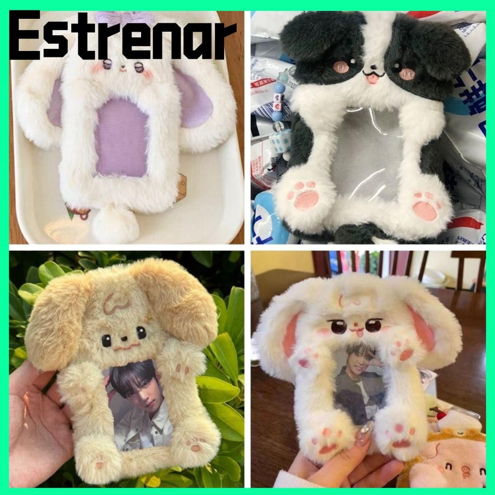 Estrenar Photo Card Holder, Plush Big Eared Rabbit/Border Collie Photocard,คุณภาพสูงมัลติฟังก์ชั่การ์ดของขวัญแขน