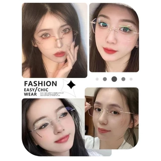 แว่นสายตาสั้นเลนส์ออโต้ ออกแดดเปลี่ยนสี แว่นตาไร้กรอบUV400 แว่นกรองแสง ผญ แว่นตาไร้กรอ ออโต้กรองแสแว่นสายตาสั้นเปลี่ยนสี