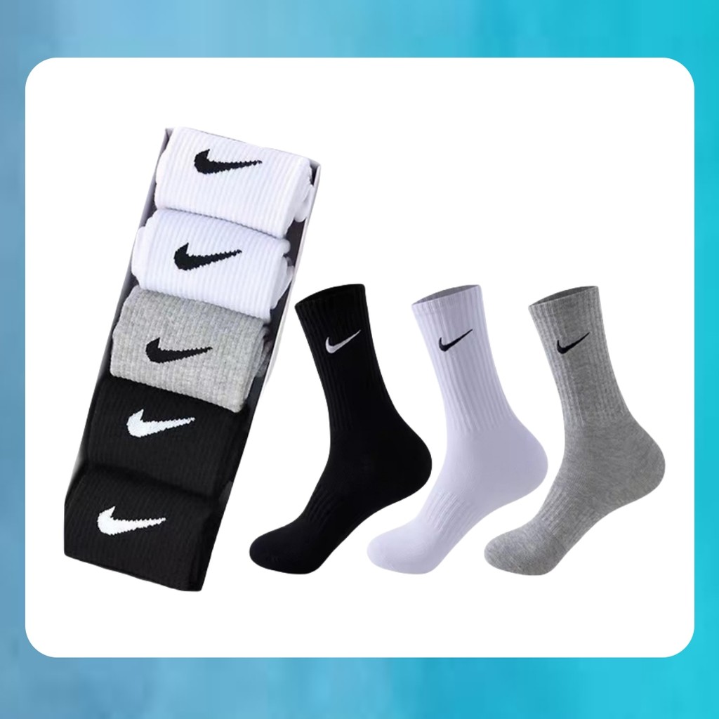 Nike ท่อยาว ถุงเท้าแฟชั่น ถุงเท้าวิ่ง ถุงเท้ากีฬา ผ้าฝ้าย แบบหนา ใส่สบาย สําหรับผู้ชาย และผู้หญิง