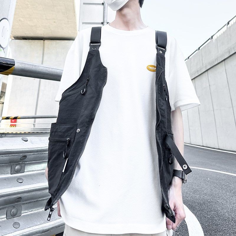 ## ชุดทํางานแบรนด์อินเทรนด์กระเป๋าสะพายข้างอเนกประสงค์พร้อมเสื้อกั๊กกระเป๋าขนาดใหญ่ที่ไม่ซ้ําใคร#潮牌工装两用斜挎包个性山系露营大口袋马甲 - รูปที่ 3