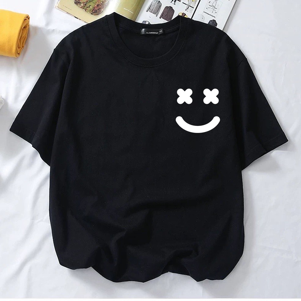 พร้อมสต็อก S-5XL MARSHMELLO TSHIRT MAN SMILE COTTON เสื้อยืด LELAKI BAJU PEREMPUAN OVERSIZE OOTD OVERSIZE COTTON TOP COD