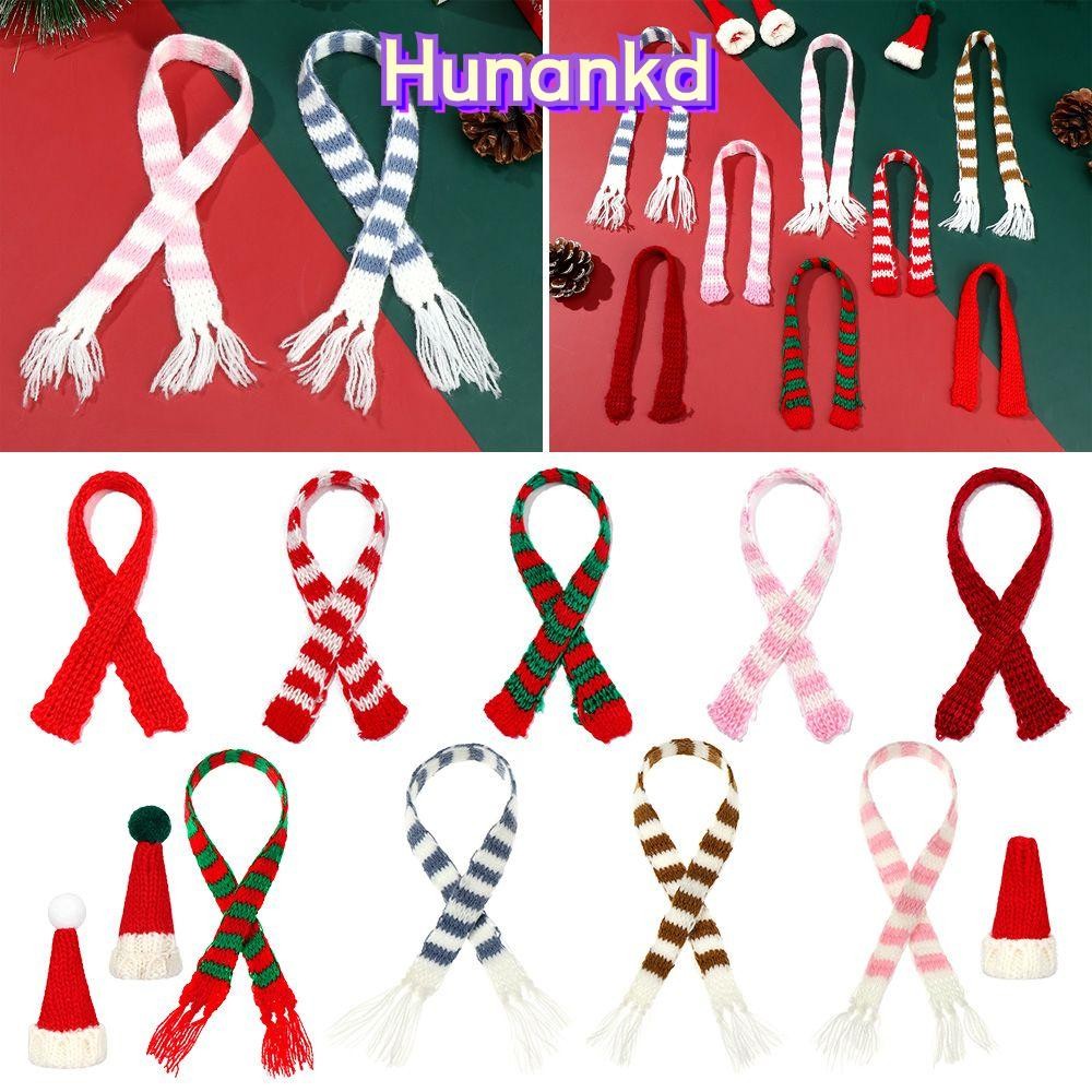Huan ตุ๊กตาหมวกผ้าพันคอ,มินิตุ๊กตาคริสต์มาสหมวกถักผ้าพันคอ,เครื่องประดับคริสต์มาสน่ารักสําหรับ Labubu