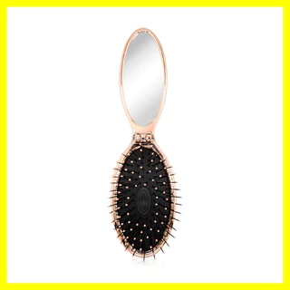 Wet Brush Pop And Go Electroplate Light Pink 1pc หวีแปรงวงรี สามารถพับเก็บได้.