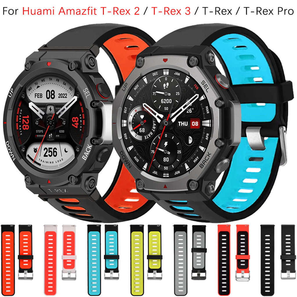 สายนาฬิกาซิลิโคนทดแทนสําหรับ Huami Amazfit T-Rex 2 / T-Rex 3 / T-Rex / T-Rex Pro สร้อยข้อมือสายนาฬิกาอัจฉริยะ