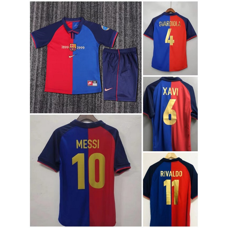 เสื้อฟุตบอลเด็ก 1899-1999 Barcelona Jersey Sportset Custom nam