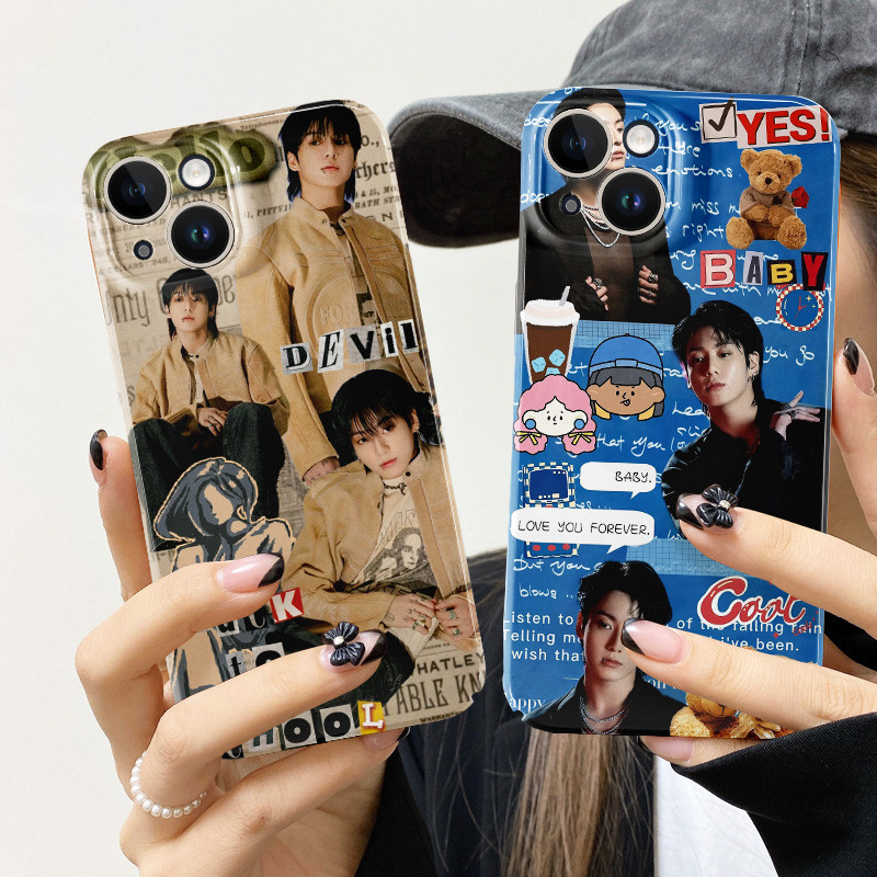 Kpop ปลอกredmiหมายเหตุ13 12 11 10 8 Pro Redmi 13C 10C 9 9A 9C 9T 10A Xiaomi 11 Lite 12 11 10T 11T 13TเคลือบเงาTPUนุ่มกันกระแทกกล้องป้องกัน