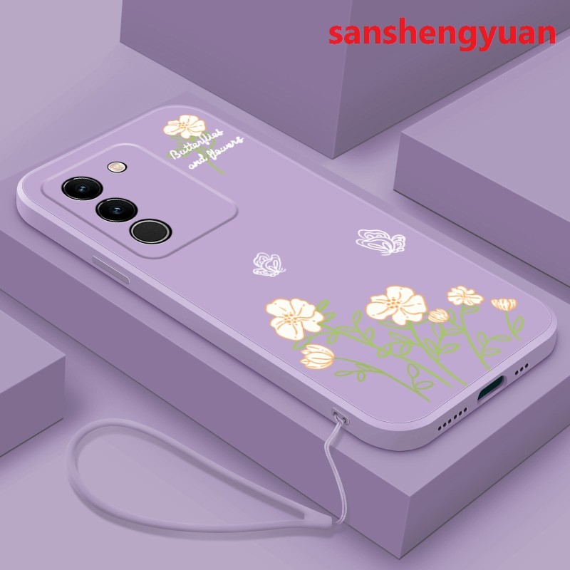 เคส ปลอก VIVO Y100 VIVO Y200 VIVO y100i VIVO y200e โทรศัพท์กรณีซิลิโคนเหลวปกอ่อนการดูดซึม shock กันช