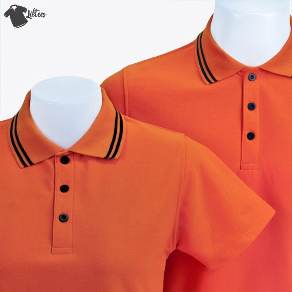 เสื้อโปโล คอปก สีส้ม แขนสั้น เสื้อคอปก เสื้อโปโลสีส้ม เสื้อคอปกสีส้ม ขลิบดำ LOR02 ราคา ถูกที่สุด ดีลบีเคเค