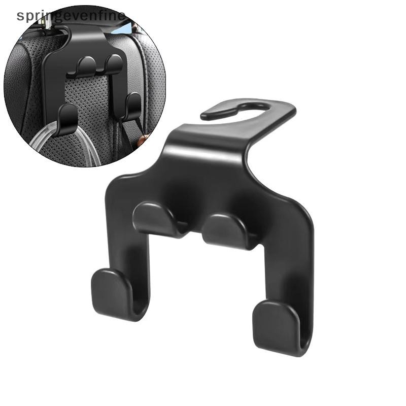 Springevenfine รถที่นั่ง Headrest Hook แขวนจัดเก็บ Universal สําหรับกระเป๋าถือกระเป๋า Coat Fit Universal รถสีดํา Springevenfine