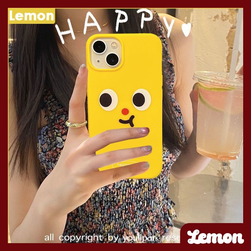 [Lemon] เคสโทรศัพท์มือถือ TPU แบบนิ่ม ลายอิโมติคอน ผิวมันวาว สีเหลือง สไตล์เกาหลี สําหรับ Iphone 14pro 14promax 13 13pro 13promax 11 12 12pro 12promax XR XSMAX 7P 8P MINI