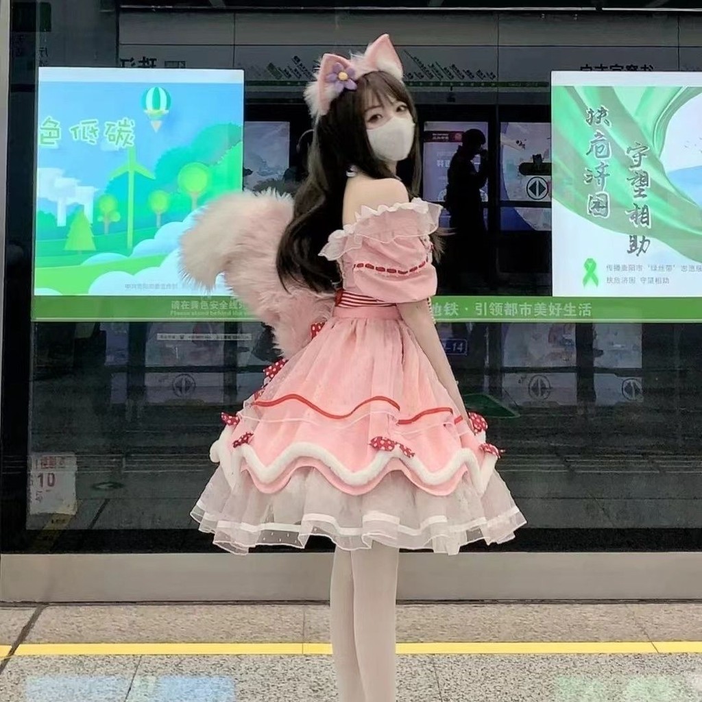 Belle tail เด็ก props สําหรับผู้ใหญ่และเด็ก fox tail สายคล้องตุ๊กตา fox tail เข็มขัด fox เด็ก plugs 